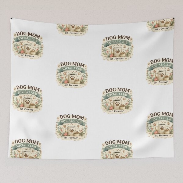 Item preview, Dog Mom Social Club Vintage Dog Mom Shirt designed and sold by PoojaArtLab.