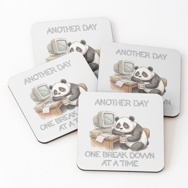Item preview, Another Day One Breakdown At A Time Office Panda designed and sold by LazyBearStudio..