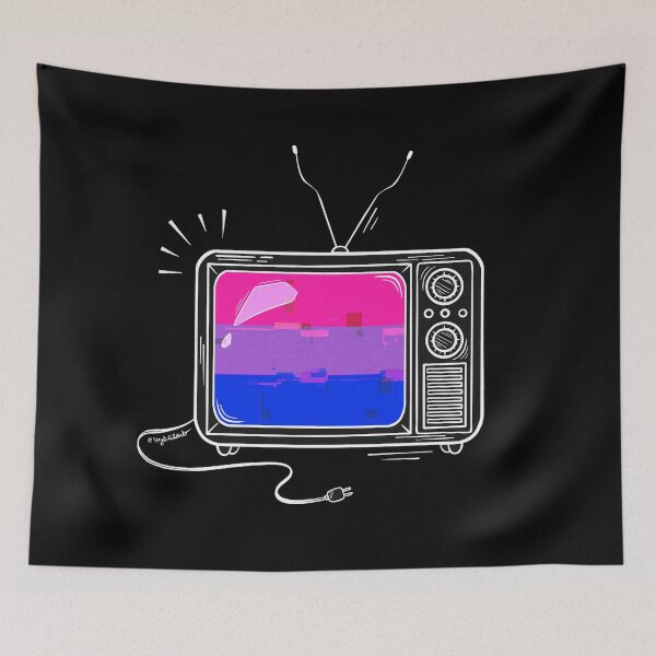 Item preview, Bandera del Orgullo Televisor Retro - Bisexual designed and sold by heysoleilart.