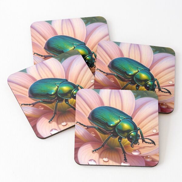 Item preview, June Bug on a Dahlia  designed and sold by TinCatOutPost.