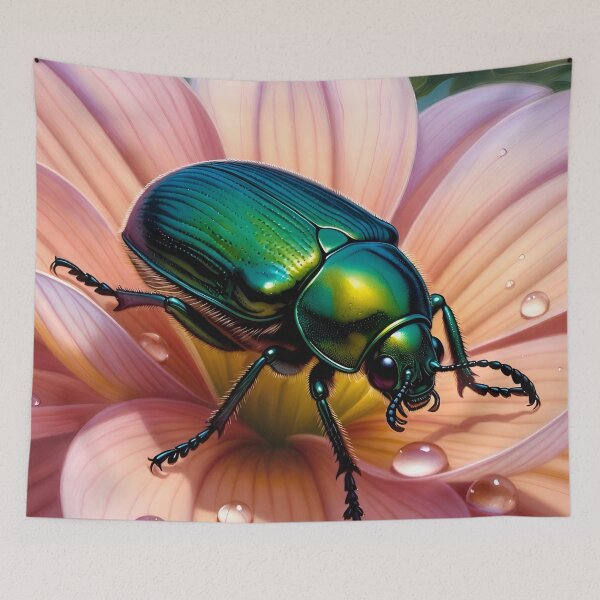 Item preview, June Bug on a Dahlia  designed and sold by TinCatOutPost.