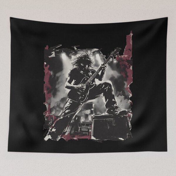 Item preview, Intense Rock Guitarist Stage Art Gritty Grunge designed and sold by UrbanPrts.