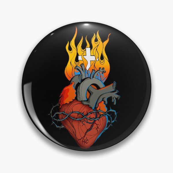 Item preview, Anatomical heart in flames designed and sold by HolaStudio.