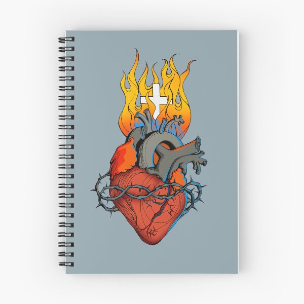 Item preview, Anatomical heart in flames designed and sold by HolaStudio.