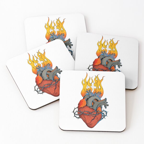 Item preview, Anatomical heart in flames designed and sold by HolaStudio.