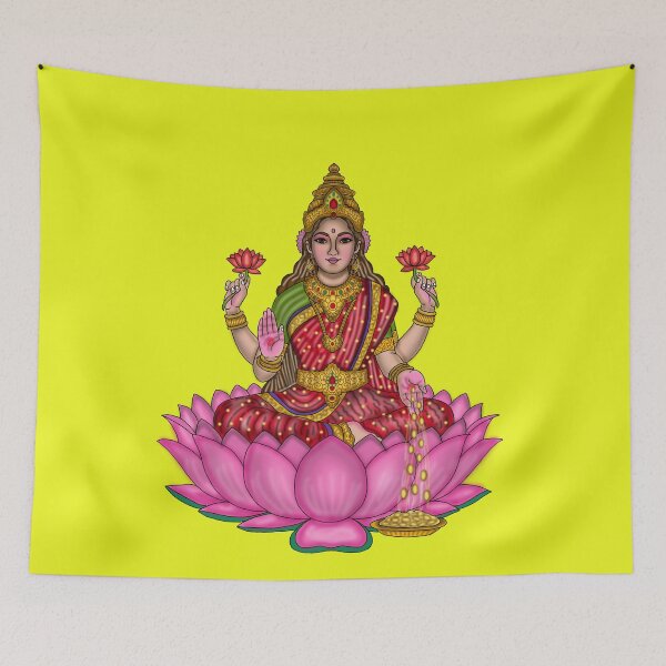 Item preview, Goddess Lakshmi Artwork | Sacred Hindu Divine Mother Digital Illustration designed and sold by Harshit_Digital_Arts.