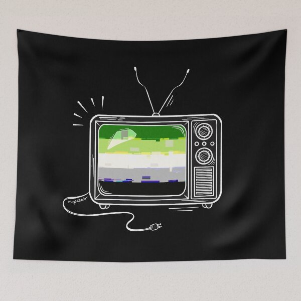 Item preview, Pride Flag Retro TV - Aro/Aromantic designed and sold by heysoleilart.