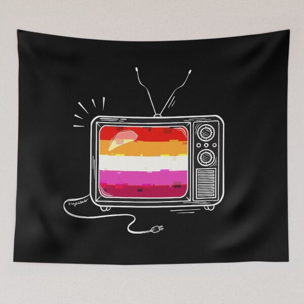 Item preview, Pride Flag Retro TV - Lesbian designed and sold by heysoleilart.