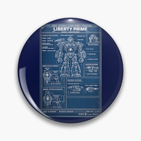 Item preview, Liberty Prime Blueprint | RobCo Industries & General Atomics Technical Schematic Fallout Inspired Design designed and sold by RockyLambda.