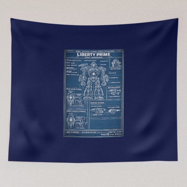 Item preview, Liberty Prime Blueprint | RobCo Industries & General Atomics Technical Schematic Fallout Inspired Design designed and sold by RockyLambda.