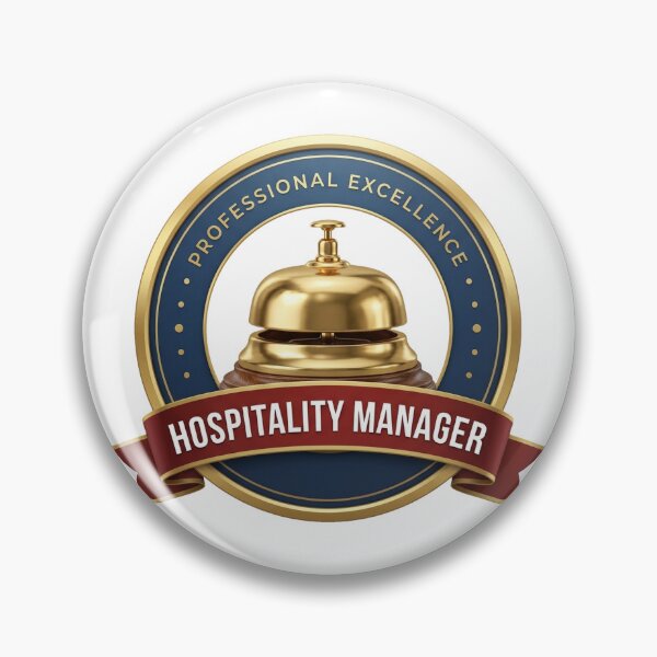 Item preview, Classic Golden Desk Bell Hospitality Manager Emblem designed and sold by DuckOddity.