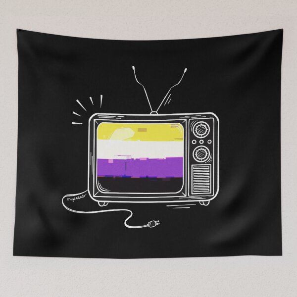 Item preview, Pride Flag Retro TV - Nonbinary designed and sold by heysoleilart.
