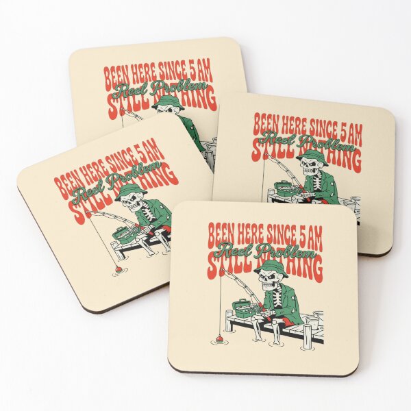 Item preview, Been Here Since 5 AM Reel Problem Still Nothing Fishing Skeleton — Funny Fishing Humor Graphic  designed and sold by SkTee2k.