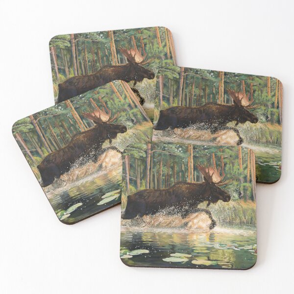 Item preview, Charging Moose - Canadian Forest Fine Art designed and sold by DevinRenaud.