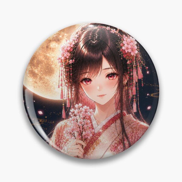 Item preview, Moonlit Sakura Maiden | Japanese Fantasy Art designed and sold by KawaiiLabo.