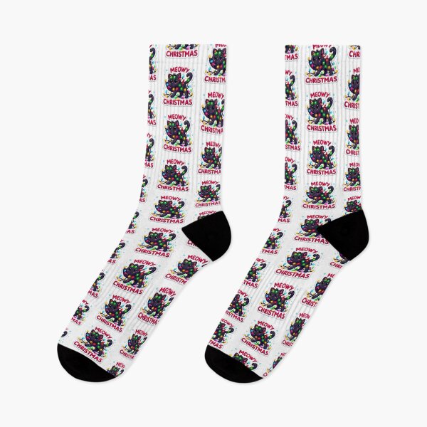 Item preview, Meowy Christmas Black Cat Wrapped in Christmas Lights Cute Holiday Sticker designed and sold by carestazafeli.