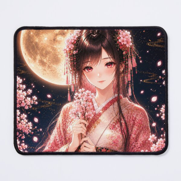 Item preview, Moonlit Sakura Maiden | Japanese Fantasy Art designed and sold by KawaiiLabo.