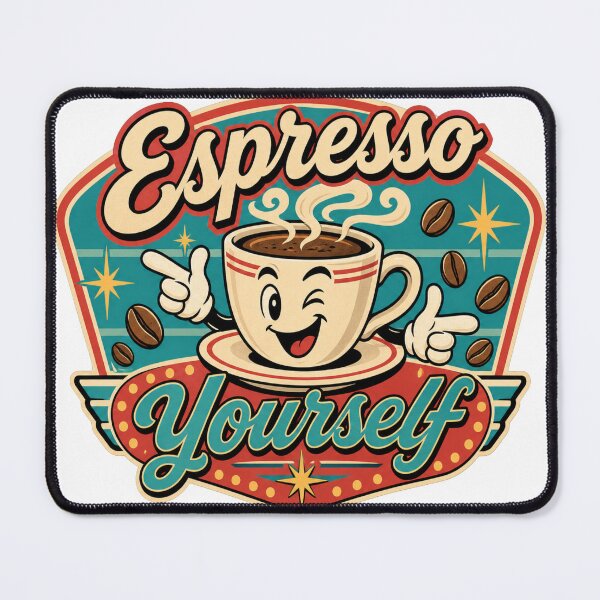 Item preview, Espresso Yourself Retro Coffee Cup designed and sold by PlushFutura.