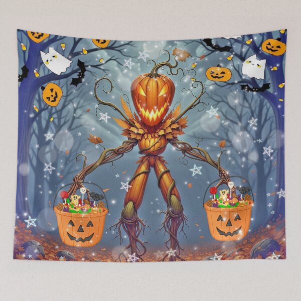 Item preview, halloween pumpkin in the woods designed and sold by Ecosetereos.