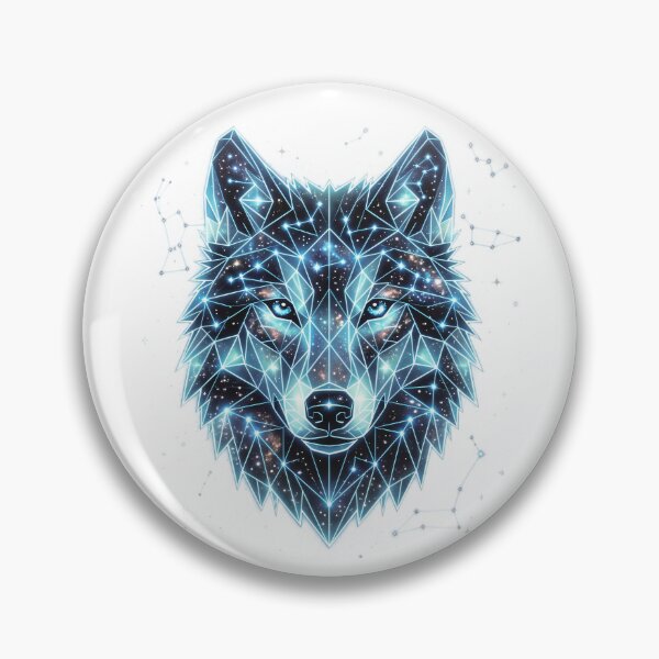 Item preview, Geometric Neon Cosmic Wolf - Galactic Stars designed and sold by Chaoscience.