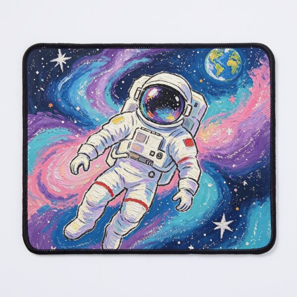 Item preview, Cosmic Float: Astronaut in Vibrant Nebula designed and sold by TeyArtWork.