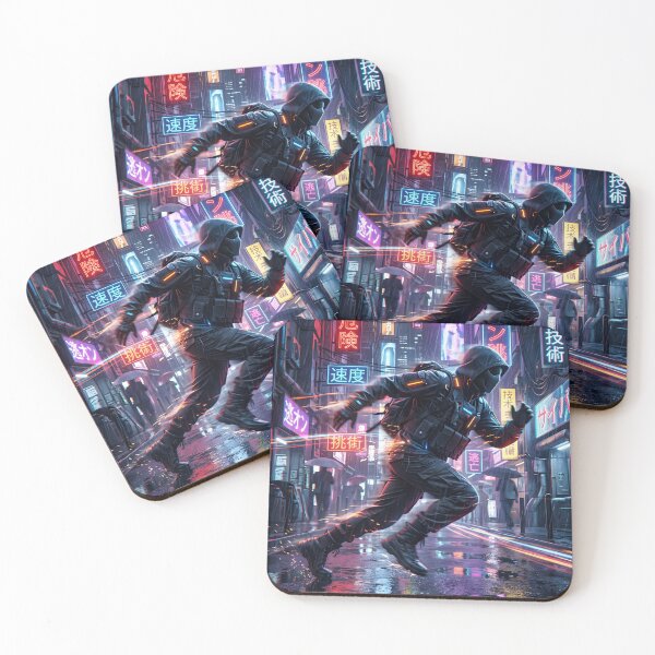 Item preview, Neon Velocity | Cinematic Cyberpunk Street Sprint & Techwear Art designed and sold by OVERRIDESTUDIOS.