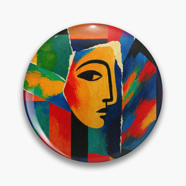 Item preview, Colorful Cubist Face Abstract Portrait Art designed and sold by PlanetEye Designs.