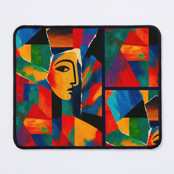 Item preview, Colorful Cubist Face Abstract Portrait Art designed and sold by PlanetEye Designs.