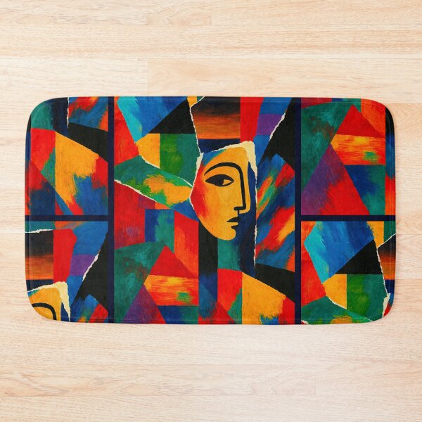 Item preview, Colorful Cubist Face Abstract Portrait Art designed and sold by PlanetEye Designs.
