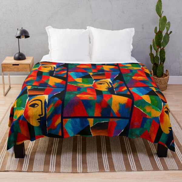 Item preview, Colorful Cubist Face Abstract Portrait Art designed and sold by PlanetEye Designs.