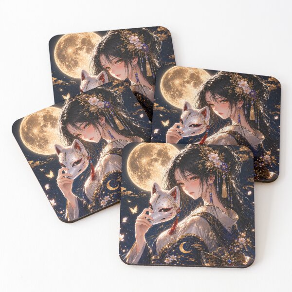 Item preview, Moonlit Fox Spirit | Japanese Fantasy Art designed and sold by KawaiiLabo.