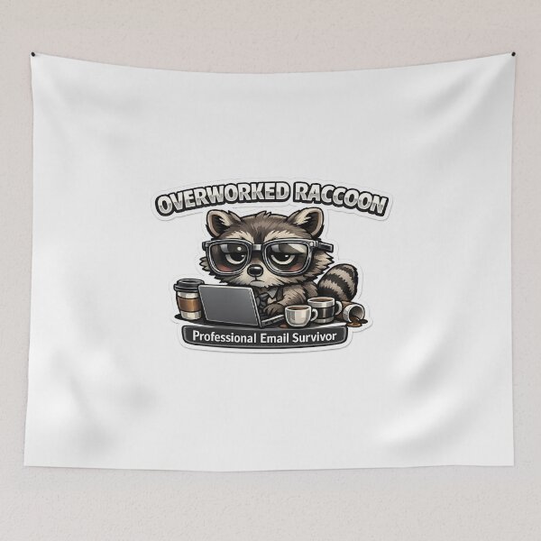 Item preview, Overworked Raccoon Professional Email Survivor designed and sold by TheAngelHeart.
