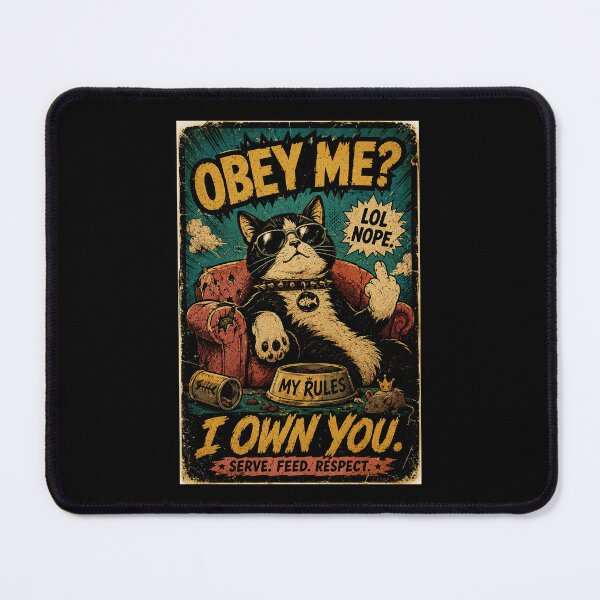 Item preview, Funny Boss Cat Vintage Poster With Chaotic House Rule Energy designed and sold by Modaozushi216.