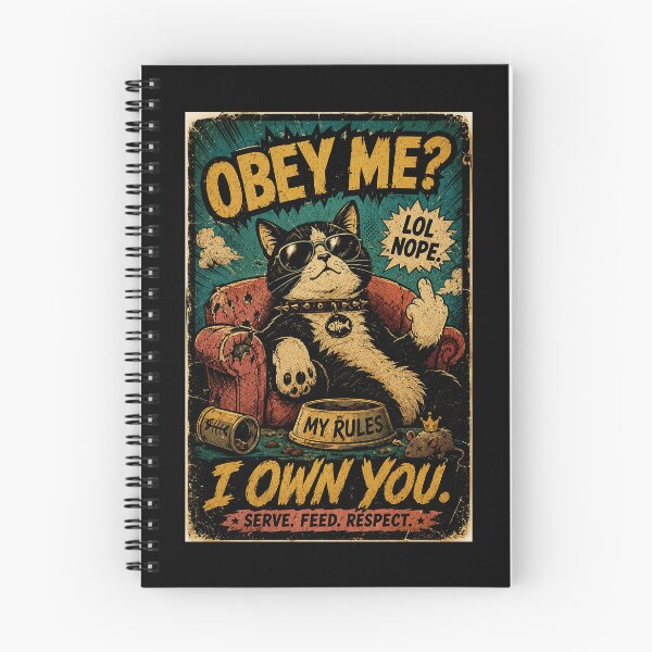 Item preview, Funny Boss Cat Vintage Poster With Chaotic House Rule Energy designed and sold by Modaozushi216.