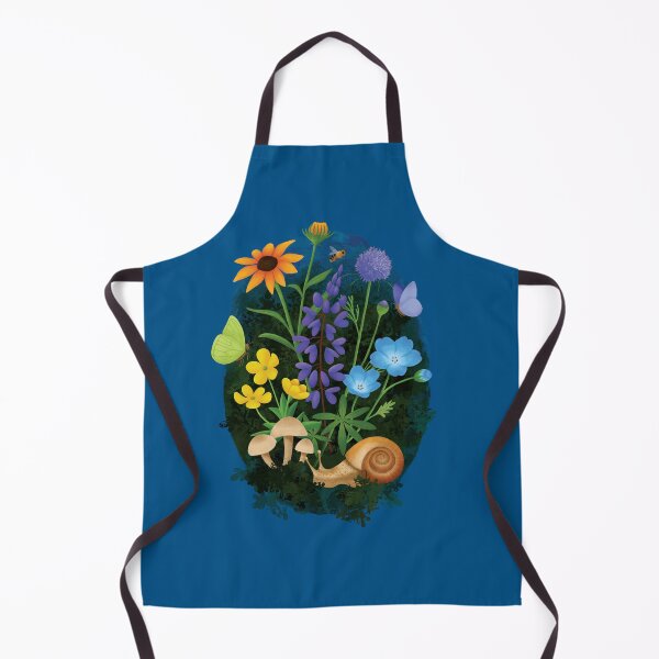 Item preview, Wildflowers, Yellow, Blue and Purple, with Snail and Mushrooms designed and sold by K. Reinholds Design.