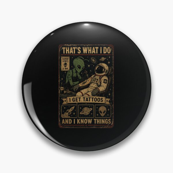 Item preview, Vintage Alien Tattoo Artist and Astronaut Space Humor designed and sold by eliramaison.