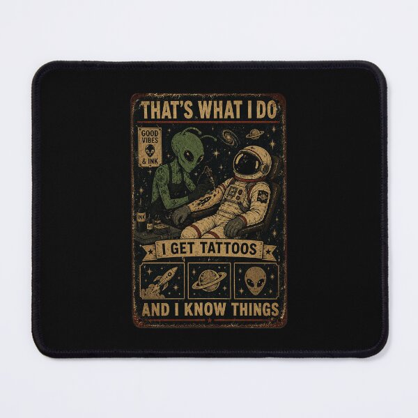 Item preview, Vintage Alien Tattoo Artist and Astronaut Space Humor designed and sold by eliramaison.