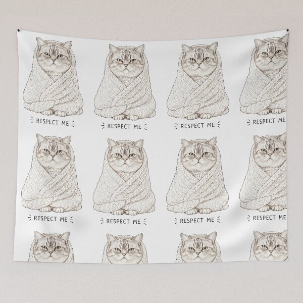 Item preview, Respect Me Grumpy Cat Purrito Cozy Blanket Sketch designed and sold by Arbacus.