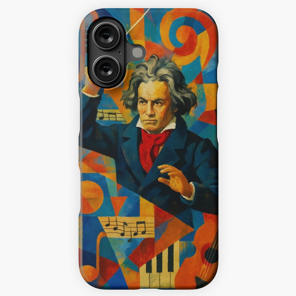 Abstract Classical Composer Music Portrait Art on a phone case