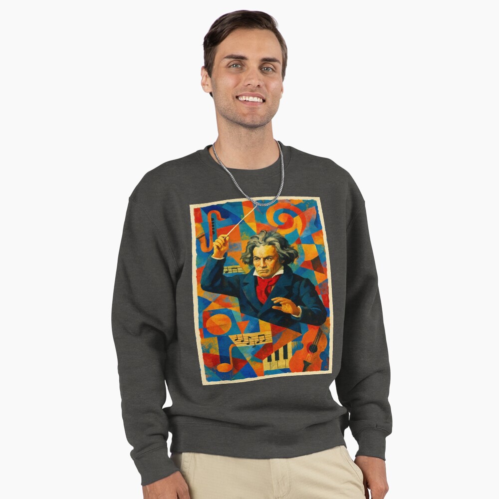 Abstract Classical Composer Music Portrait Art on a sweatshirt
