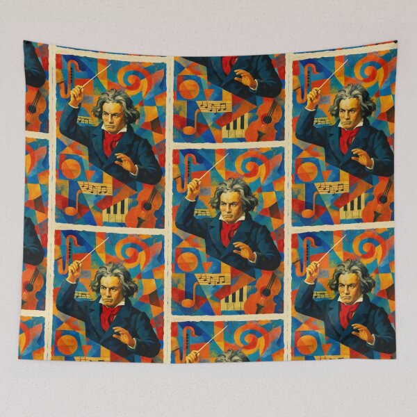 Item preview, Abstract Classical Composer Music Portrait Art designed and sold by PlanetEye Designs.