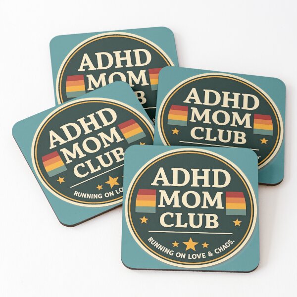 Item preview, ADHD Mom Club Running on Love & Chaos Retro Neurodivergent Mother Design designed and sold by CollectionsJEm.