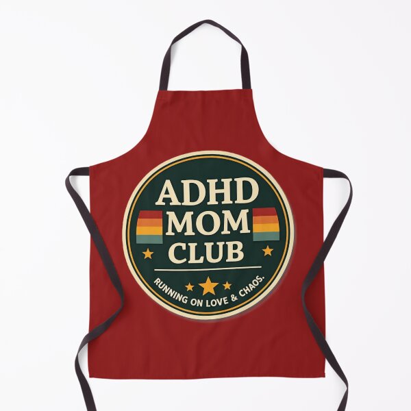Item preview, ADHD Mom Club Running on Love & Chaos Retro Neurodivergent Mother Design designed and sold by CollectionsJEm.
