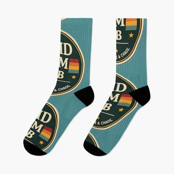 Item preview, ADHD Mom Club Running on Love & Chaos Retro Neurodivergent Mother Design designed and sold by CollectionsJEm.