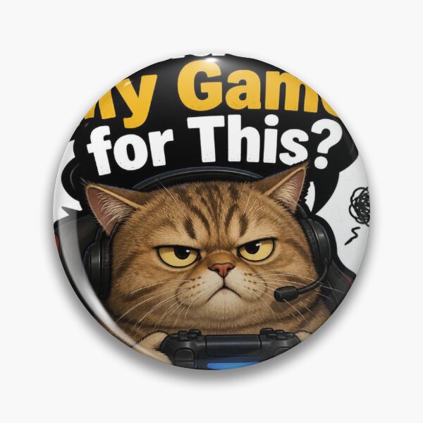 Item preview, "I Paused My Game For This?" Funny Gamer Cat Sticker Design designed and sold by redblink store.