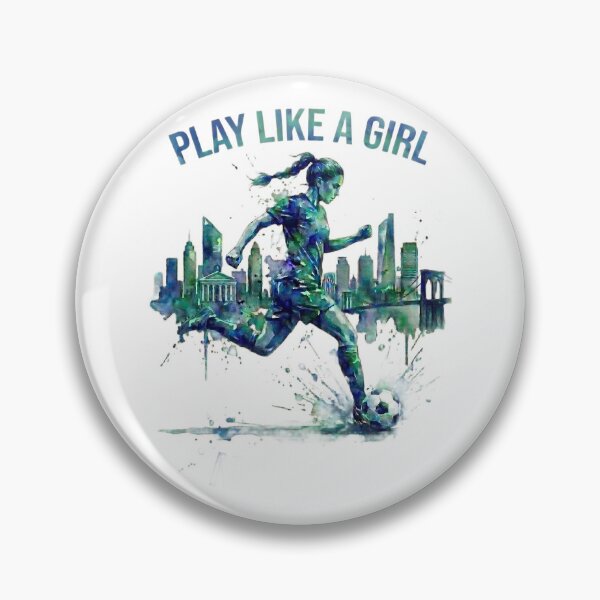 Item preview, Play Like a Girl NYC Soccer Watercolor Art designed and sold by laughingshirts.