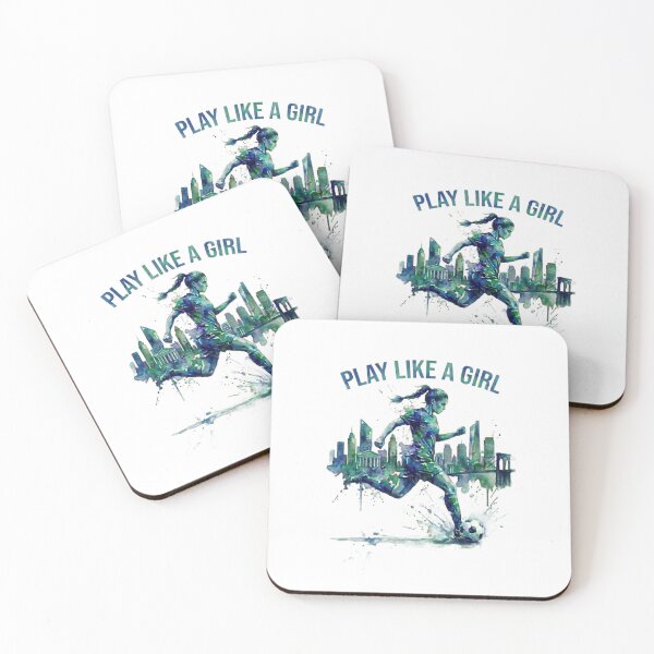 Item preview, Play Like a Girl NYC Soccer Watercolor Art designed and sold by laughingshirts.
