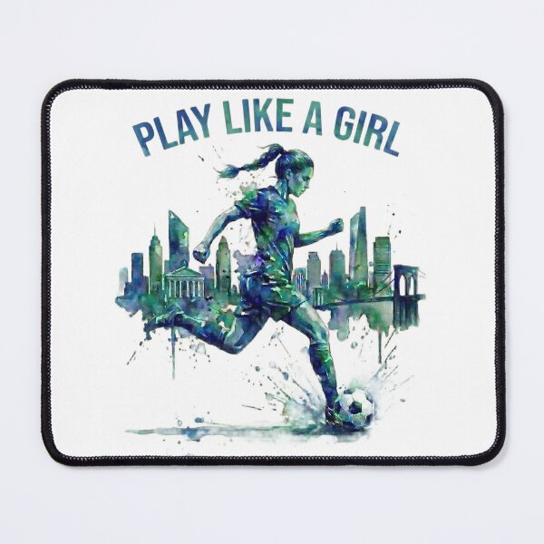 Item preview, Play Like a Girl NYC Soccer Watercolor Art designed and sold by laughingshirts.