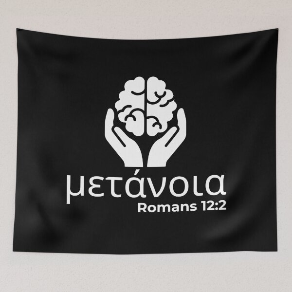 Item preview, Metanoia - Romans 12:2 Christian Transformation - White Design  designed and sold by MoriaStore.