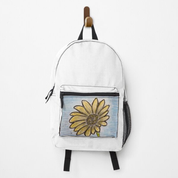 Item preview, Yellow Daisy on Blue – Hand-Drawn Flower Art with Ink and Colored Pencil designed and sold by M1234s.